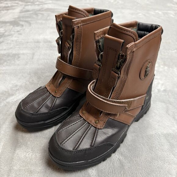 Polo Ralph Lauren Mens Size 5.5 Conquered HI Duck Boots Brown Leather Waterproof - Picture 2 of 9